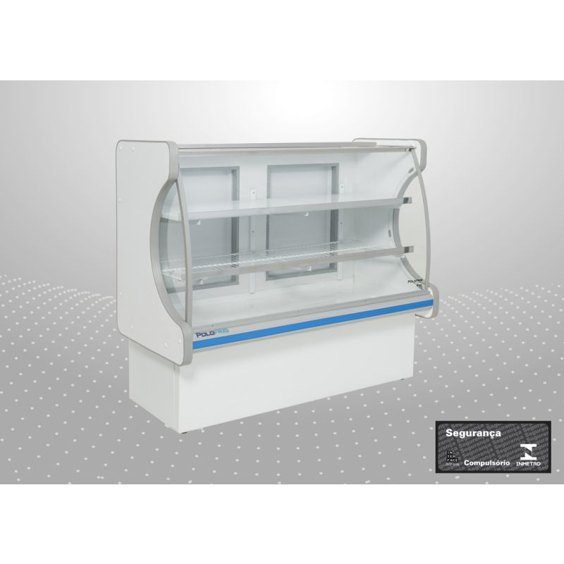 BALCÃO REFRIGERADO 2,00M 2 PLACA FRIA POP LUXO RETO FAIXA AZUL POLOFRIO 1