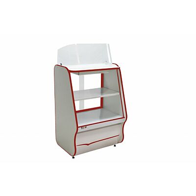 BALCÃO CAIXA 0,75M TOOP FAIXA VERMELHA ORMIFRIO