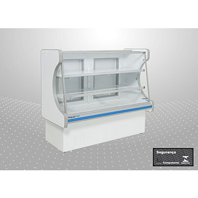 BALCÃO REFRIGERADO 1,25M 1 PLACA FRIA POP LUXO RETO FAIXA AZUL POLOFRIO