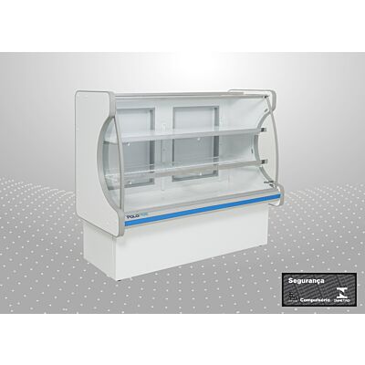 BALCÃO REFRIGERADO 2,00M 2 PLACA FRIA POP LUXO RETO FAIXA AZUL POLOFRIO