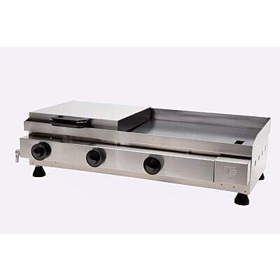 CHAPA BIFETEIRA 80X35 À GÁS COM PRENSA LINHA PRATA INOX ESCOVADO SCGP-80 EDANCA