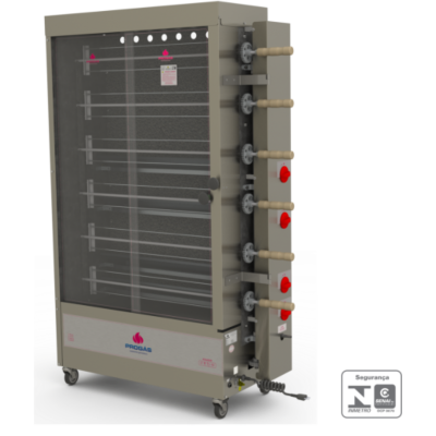 FORNO ROTATIVO 6E TUBOLAR 30 FRANGOS PR-634 À GÁS PROGÁS