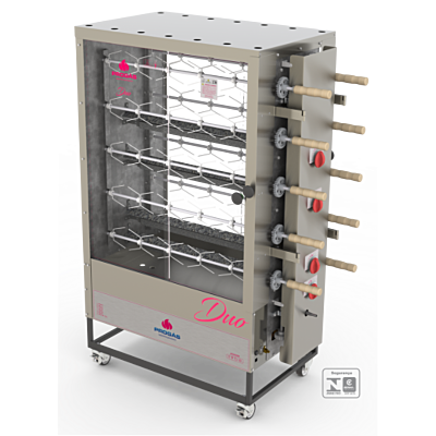 FORNO ROTATIVO TUBOLAR 60 FRANGOS PR-6100TR DUO BIV 50-60HZ À GÁS PROGÁS