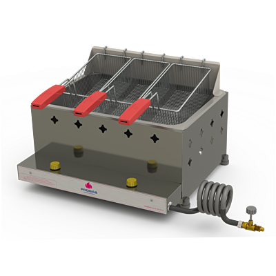 FRITADEIRA 1 CUBA 3 CESTOS 10L PR-30G G2 À GÁS PROGÁS