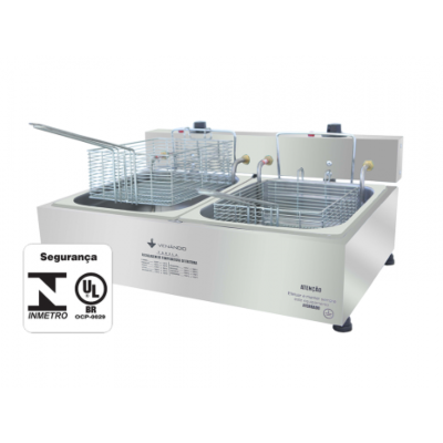 FRITADEIRA 2 CUBAS 2 CESTOS 5L GN 1/2 SFE212 220v VENÂNCIO