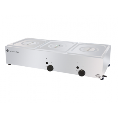 RECHAUD BANHO MARIA MOLHEIRA 3 CUBAS 2Q 1S M3 INOX Á GÁS VENÂNCIO