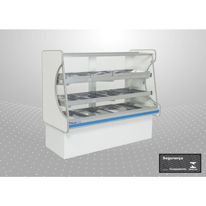 BALCÃO ESTUFA SALGADO 0,85M 3 ANDARES TERMOS FAIXA AZUL POLOFRIO 1