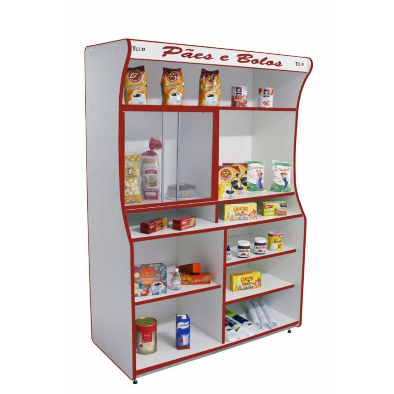 BALCÃO EXPOSITOR PADARIA VASCA 1,30M TOOP VPT130 FAIXA VERMELHA ORMIFRIO 1