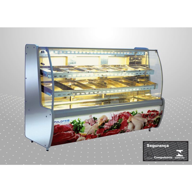 BALCÃO REFRIGERADO AÇOUGUE 2,00M 2 PLACAS FRIAS AVÍCOLA 1205 POLOFRIO 1