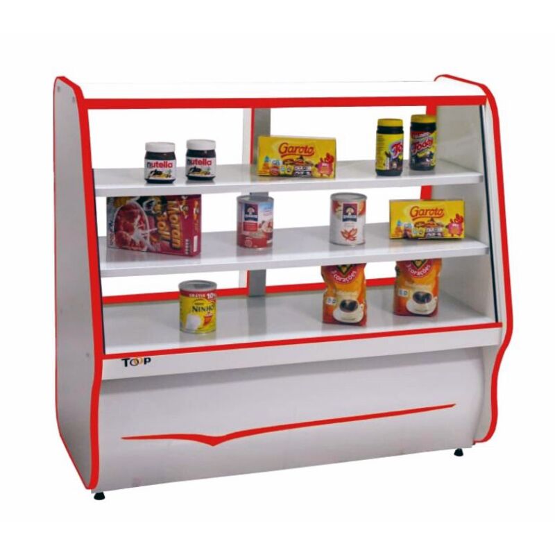 BALCÃO VITRINE SECA 1,40M TOOP FAIXA VERMELHA ORMIFRIO 1