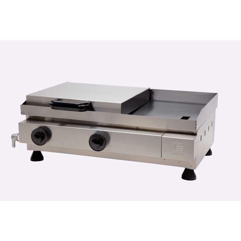 CHAPA BIFETEIRA 60X35 À GÁS COM PRENSA LINHA PRATA INOX ESCOVADO SCGP-60 EDANCA 1
