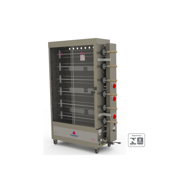 FORNO ROTATIVO 6E INFRAVERMELHO 30 FRANGOS PR-631 À GÁS PROGÁS 1
