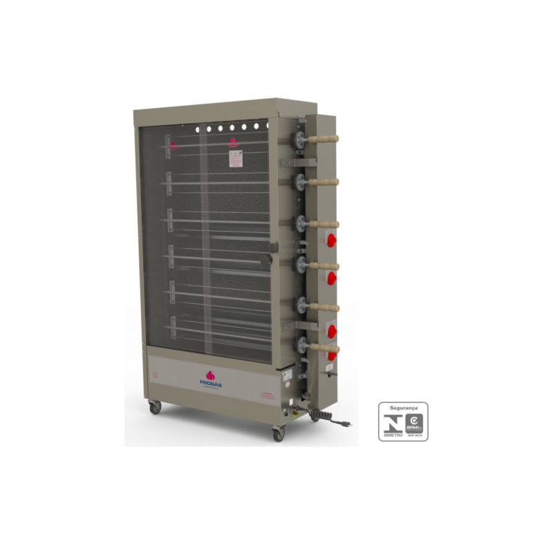 FORNO ROTATIVO 6E TUBOLAR 30 FRANGOS PR-634 À GÁS PROGÁS 1