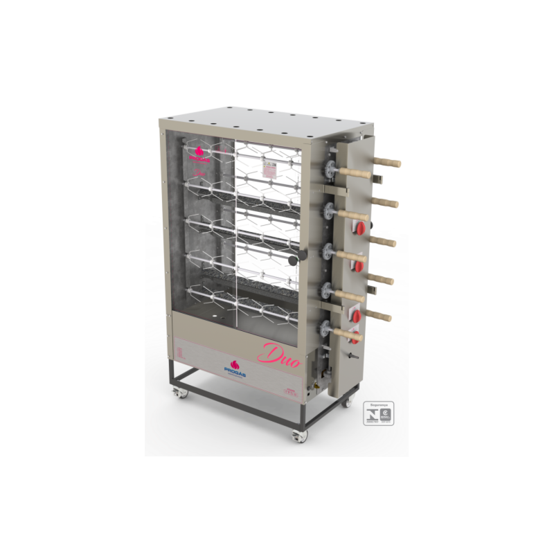 FORNO ROTATIVO TUBOLAR 60 FRANGOS PR-6100TR DUO BIV 50-60HZ À GÁS PROGÁS 1