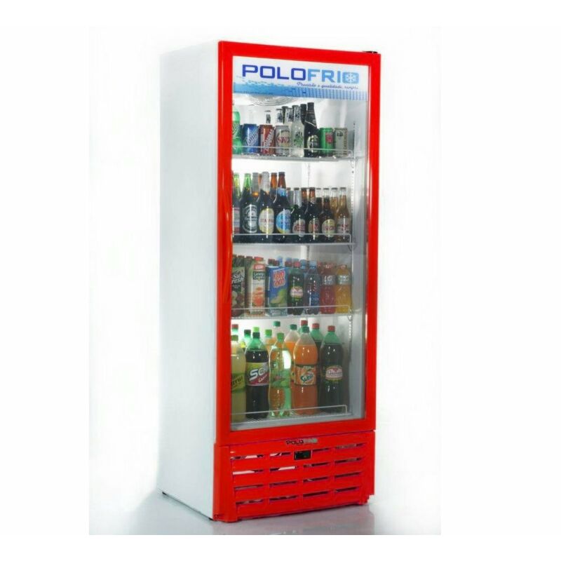 GELADEIRA VISA COOLER 450L 1 PORTA VIDRO 71X188X59 2404 VERMELHA POLOFRIO 1