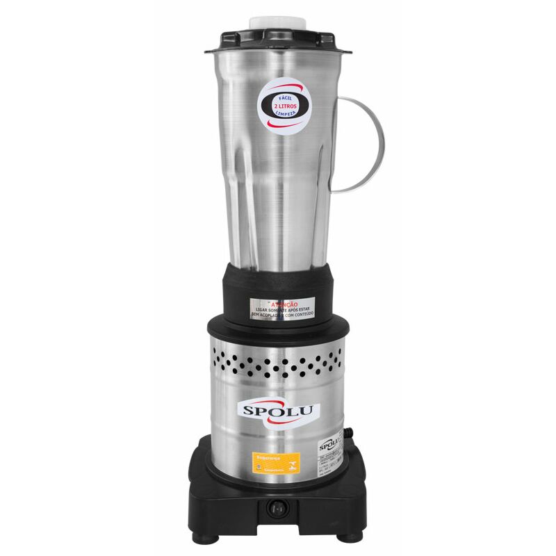 LIQUIDIFICADOR 02L ALTA ROTAÇÃO 800W 18000 RPM COPO INOX SPL-022X 220V SPOLU 1