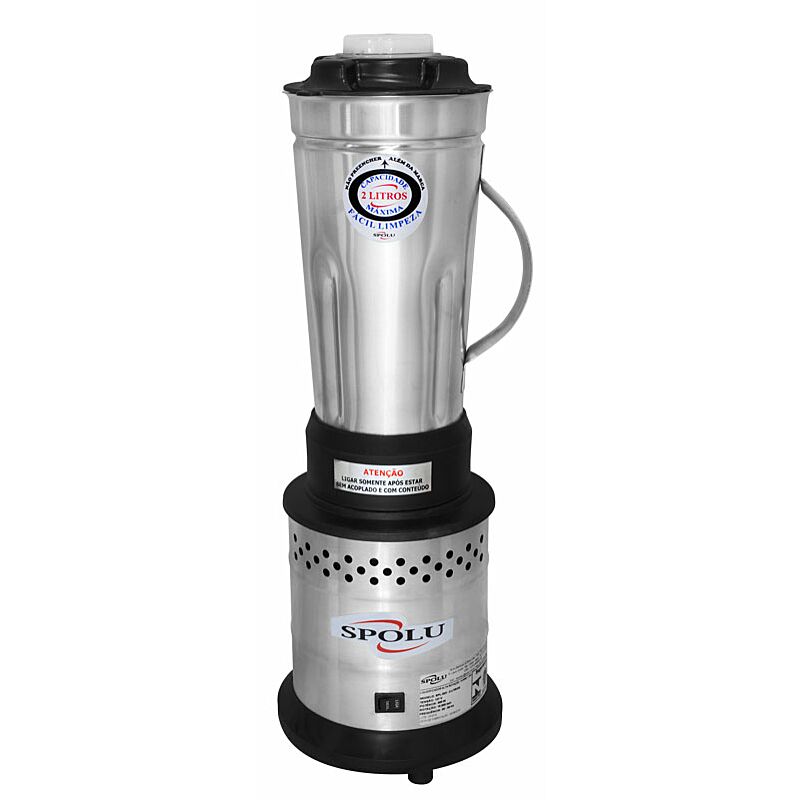 LIQUIDIFICADOR 02L ALTA ROTAÇÃO ECO 800W 18000 RPM COPO INOX SPL-022 220V SPOLU 1